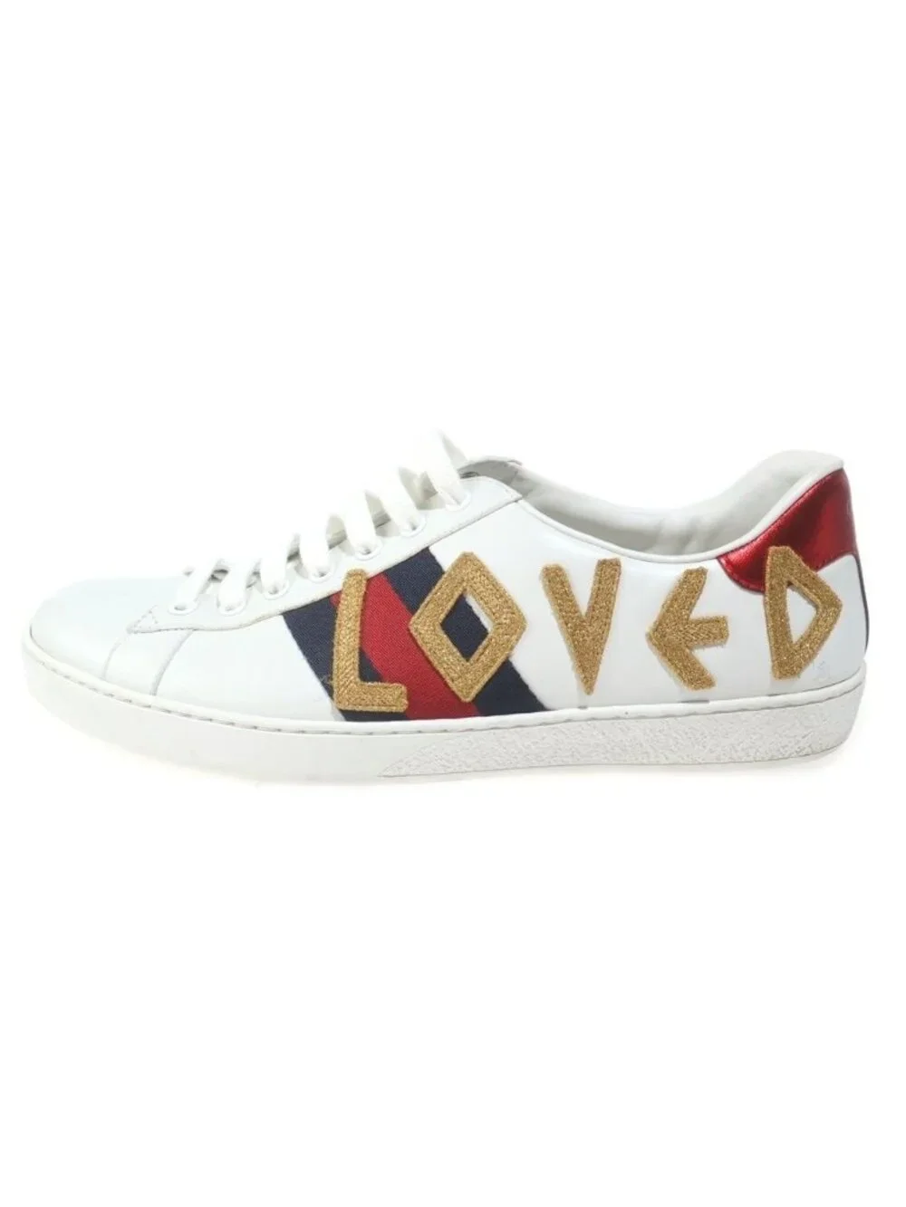 Gucci Leather Low Cut Sneakers 7.5 White